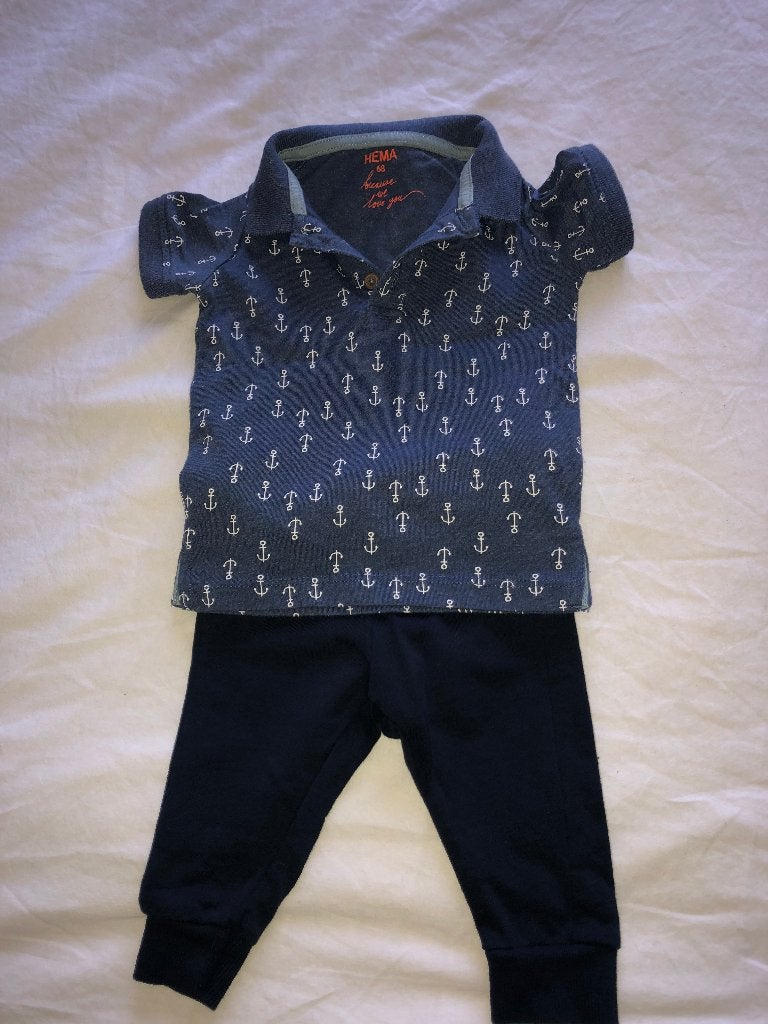 Leuk hema setje voor de zomer zgan, Kinderen en Baby's, Babykleding | Maat 68, Ophalen of Verzenden, Zo goed als nieuw, Setje