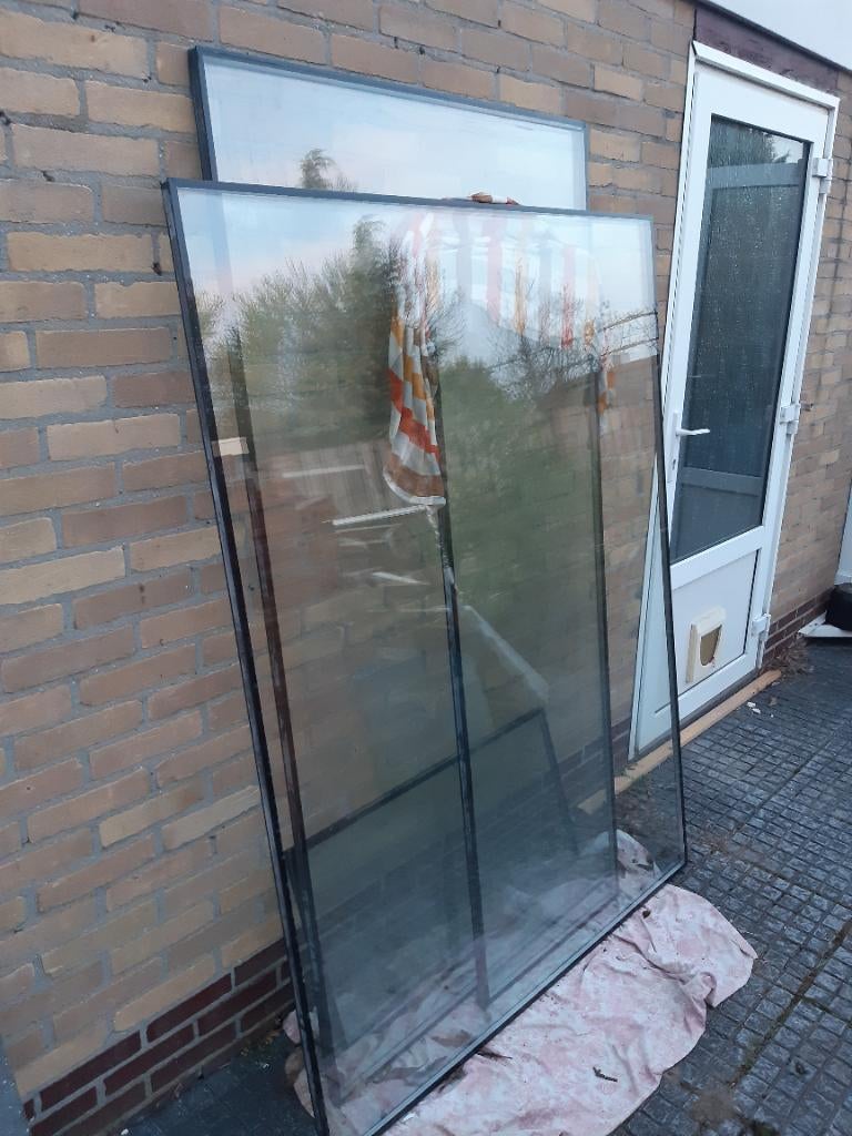 Raam glazen, deur, Gebruikt, Minder dan 80 cm, Minder dan 80 cm, Ophalen of Verzenden