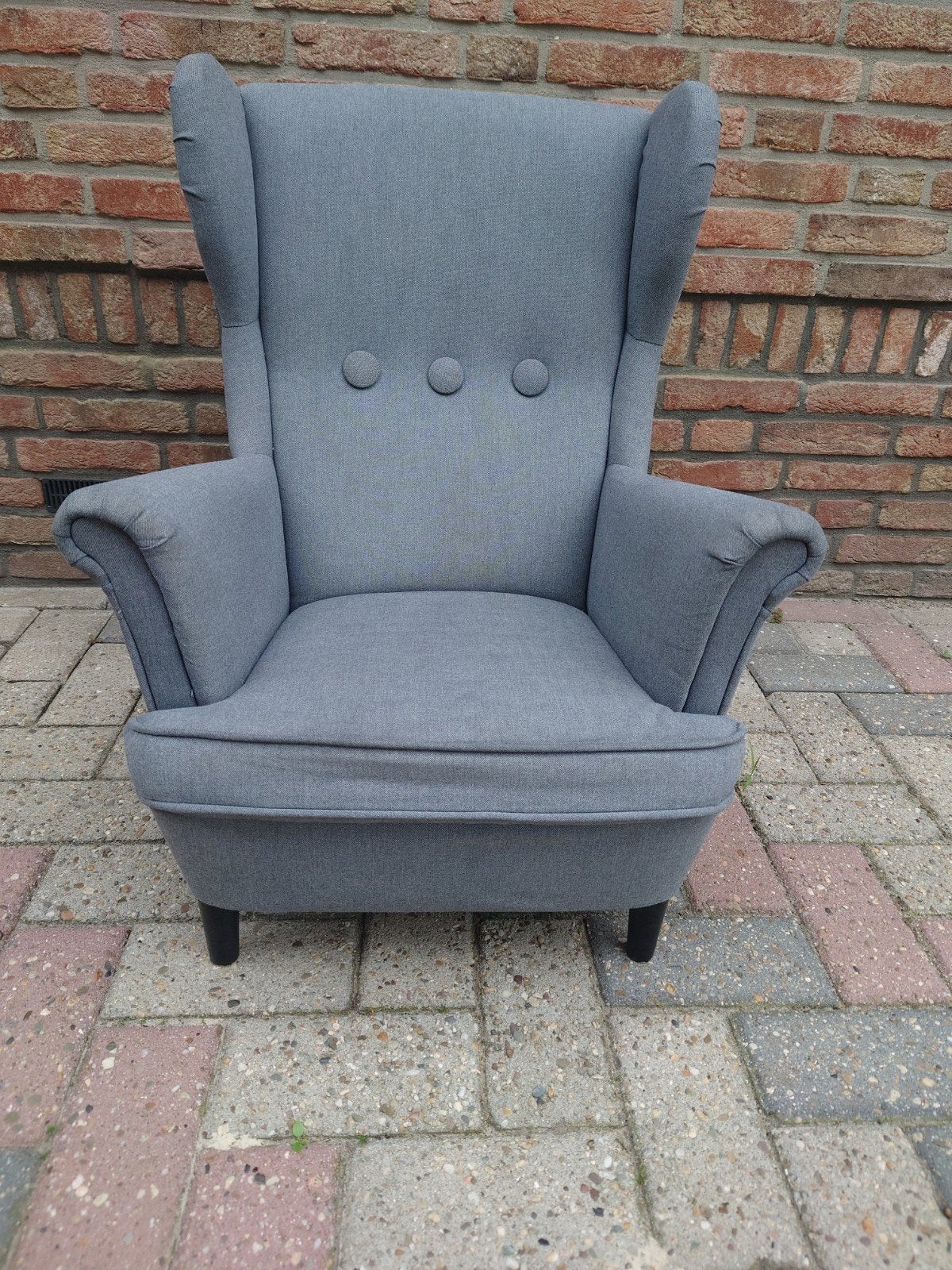 IKEA STRANDMON kinderfauteuil - Grijs, Huis en Inrichting, Fauteuils, Ophalen, Minder dan 50 cm, Gebruikt, Minder dan 75 cm