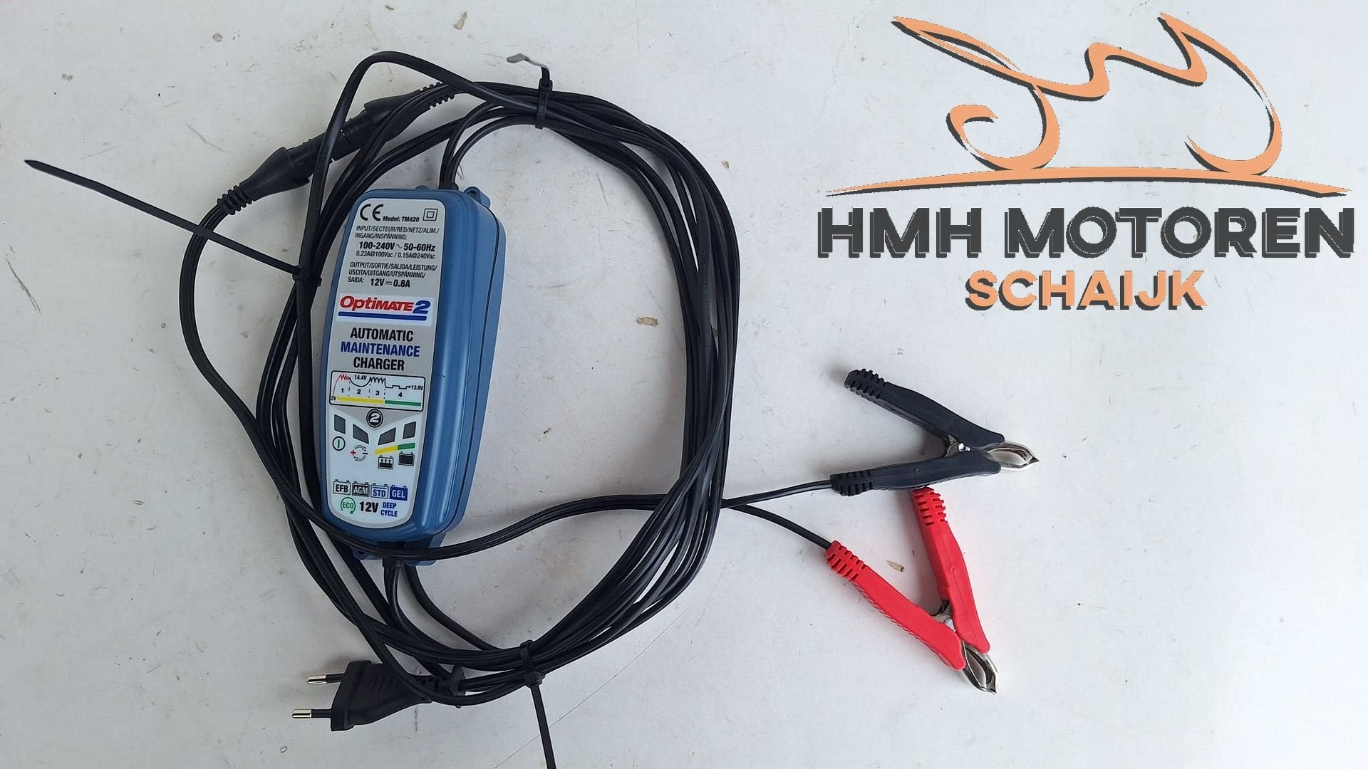 TecMate OptiMate 2 druppellader TM420 acculader 12V klemmen, -, -, Ophalen of Verzenden, Zo goed als nieuw