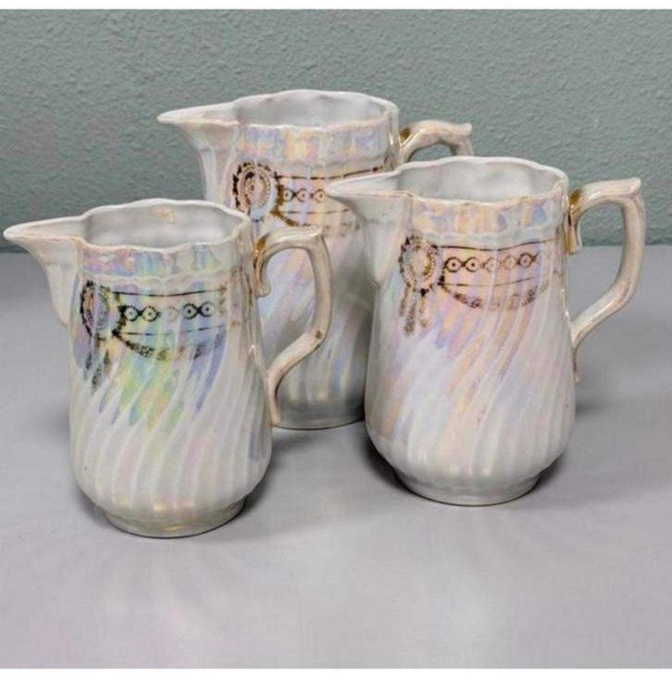 3 Kannen Sadler Swirl Lustreware theeset vintage parelmoer, Ophalen of Verzenden