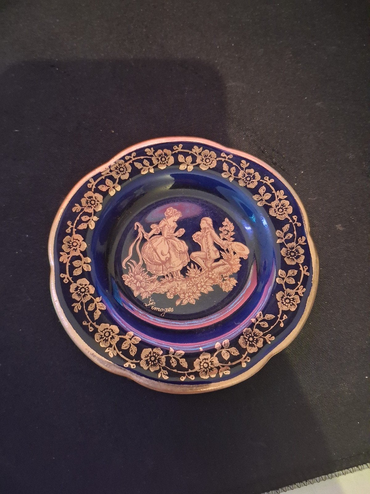 Limoges sierbordje blauw, Antiek en Kunst, Ophalen