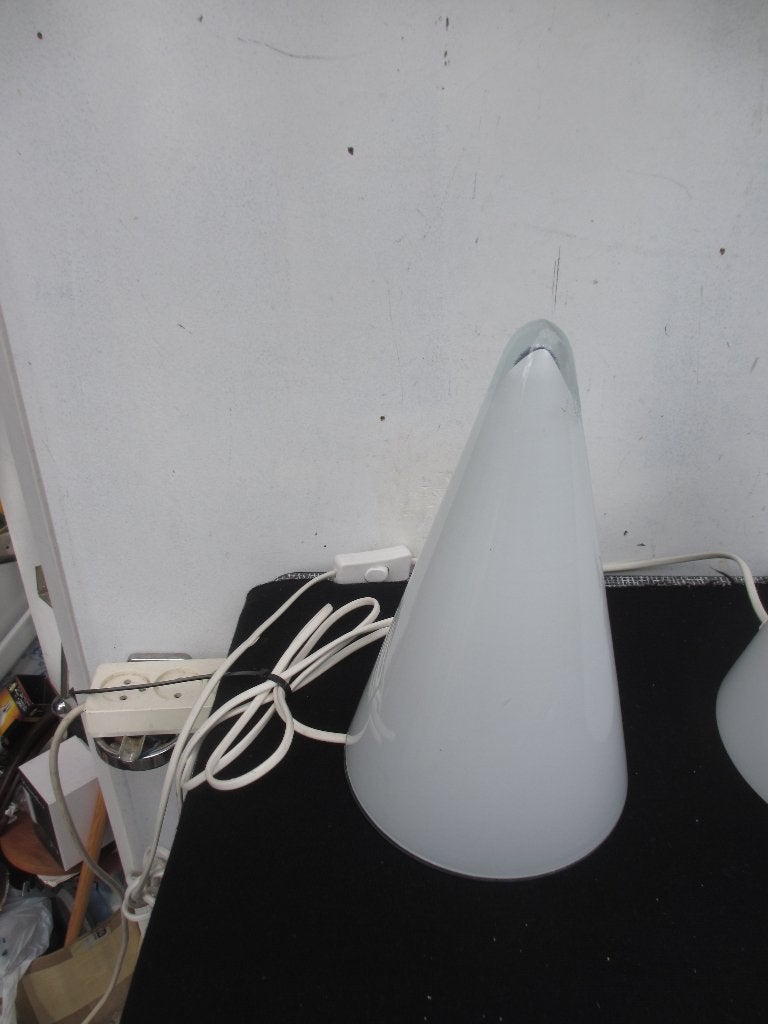 Twee Teepee cone lampen Ilu di Vetro 2 maten, Gebruikt, Vintage, 28 cm, Met schakelaar