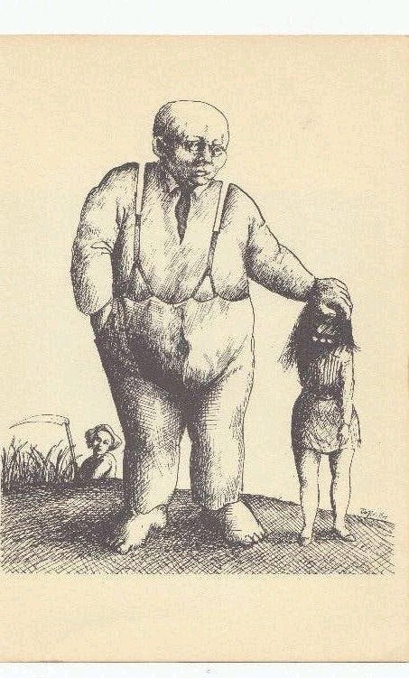 Roland Topor litho surrealisme, Ophalen of Verzenden
