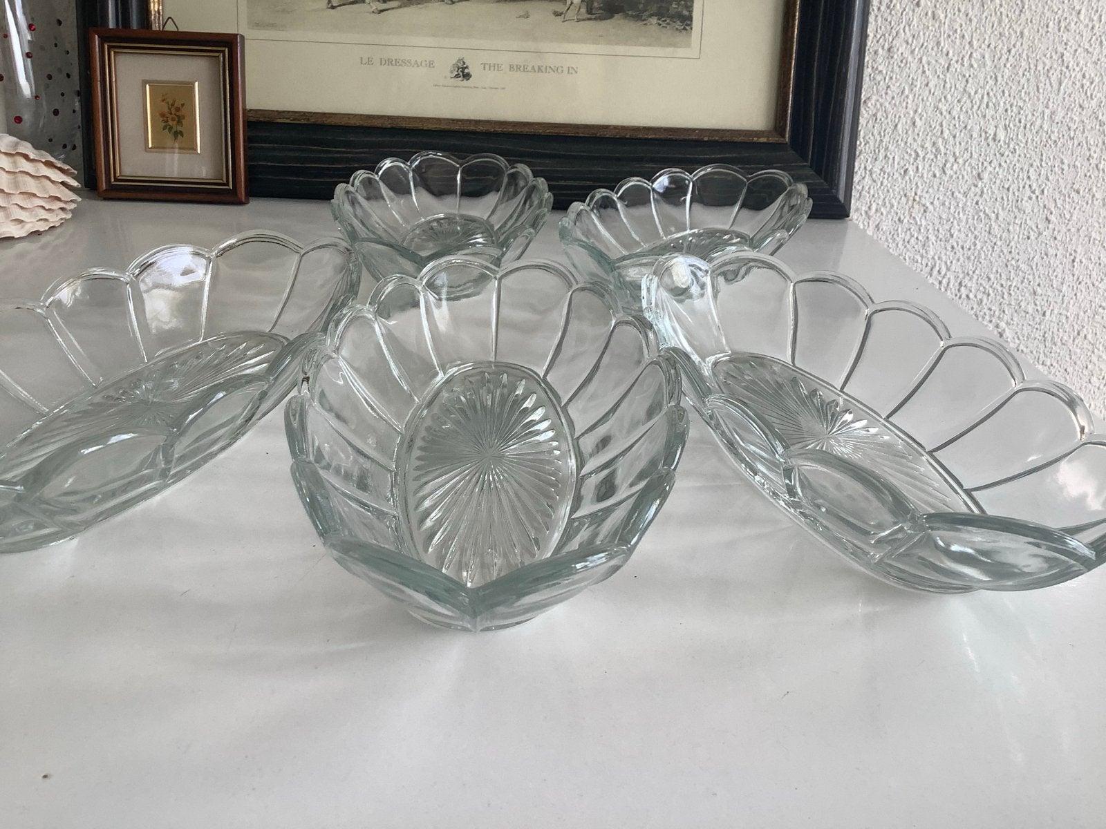Set van 5 glazen schaaltjes in schelpvorm, Ophalen of Verzenden