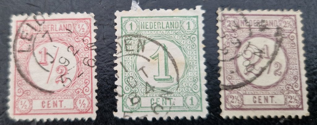Nederland 1876 - nvph 30-33 - Cijferzegels - (3 van 4), Postzegels en Munten, Ophalen of Verzenden, T/m 1940, Gestempeld