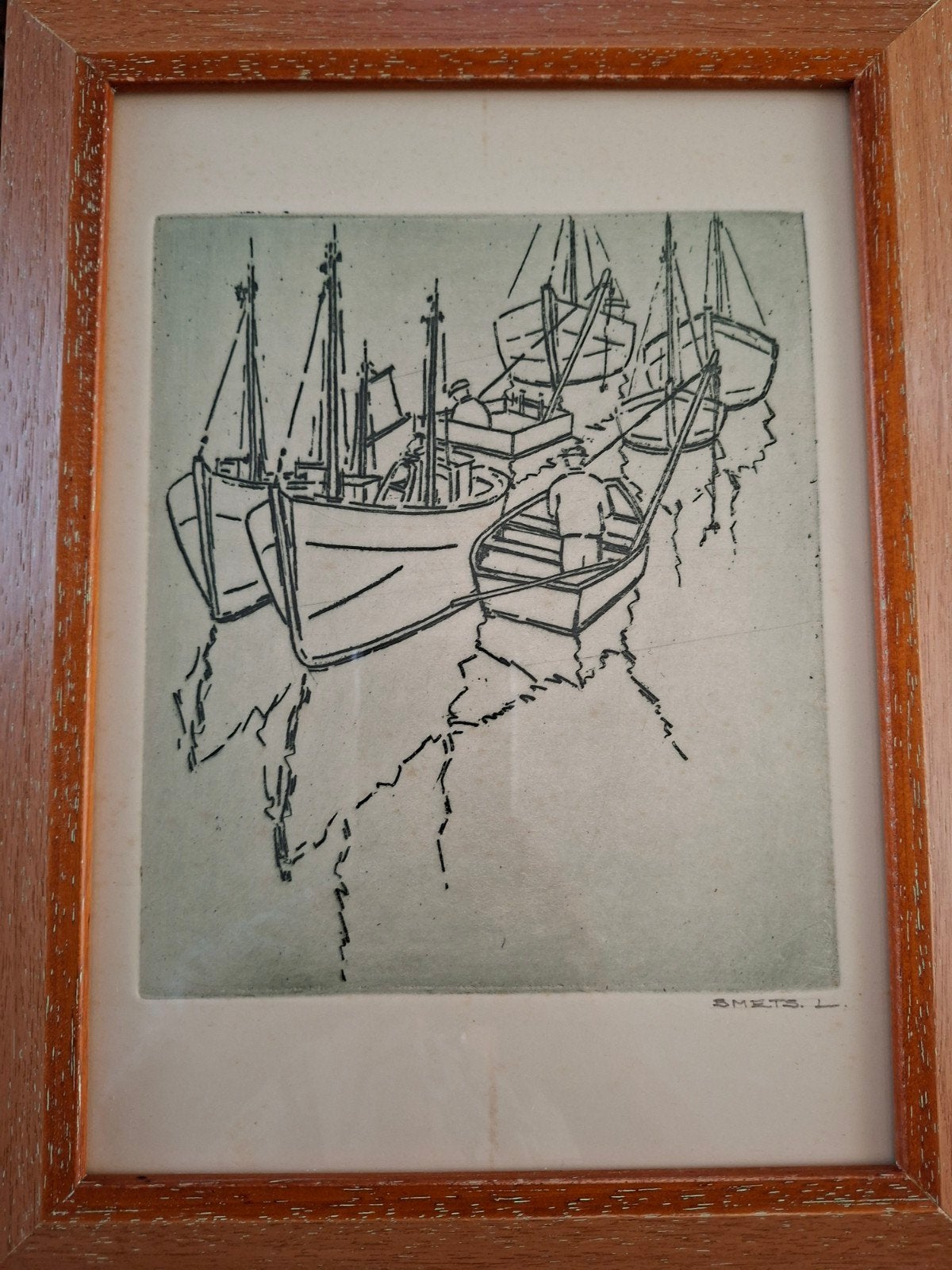 Vissersboten, sloep en vissers, Ophalen of Verzenden