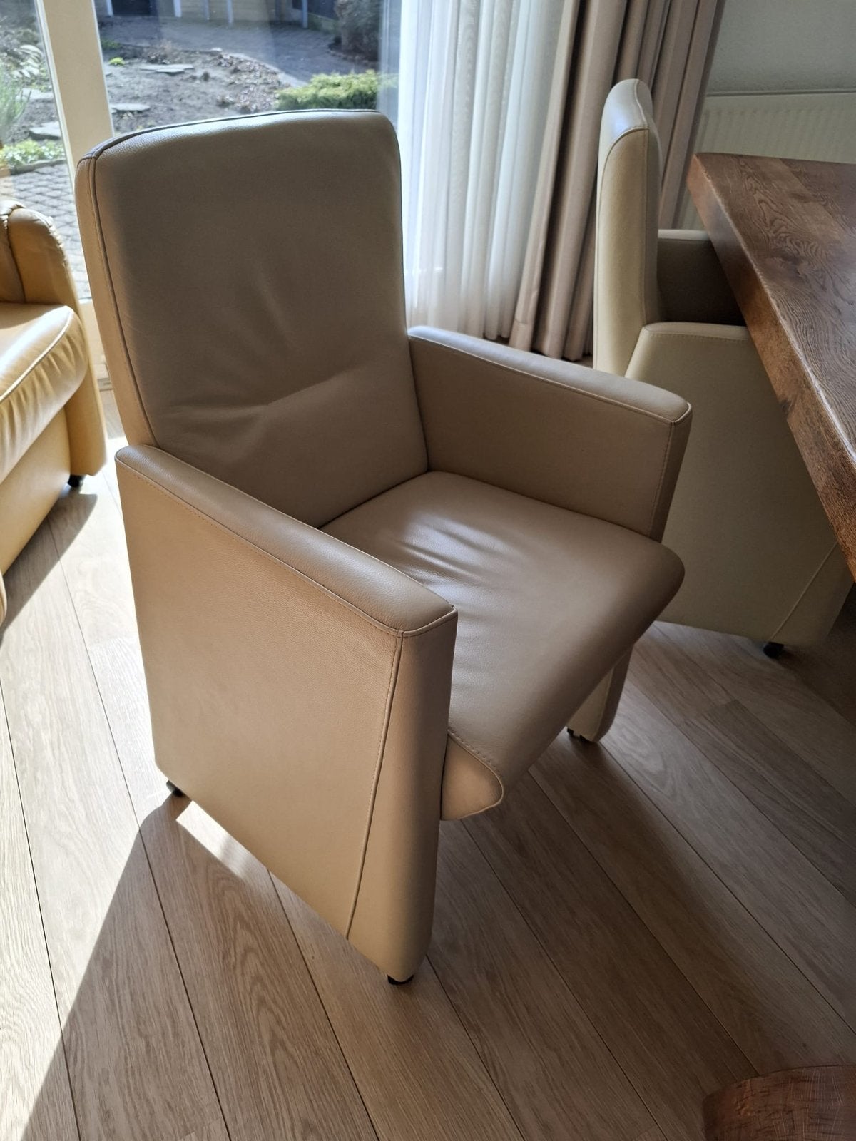 Set van 4 comfortabele eetkamerstoelen, Ophalen, Gebruikt, Overige kleuren, Leer
