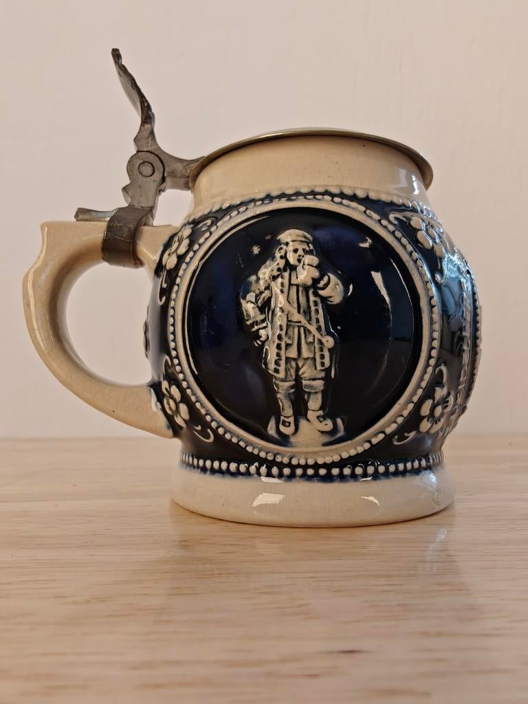 Duitse Bierpul "Heidelberg" – Steengoed & Tin – Model 1784, Antiek en Kunst, Antiek | Keramiek en Aardewerk, Ophalen of Verzenden