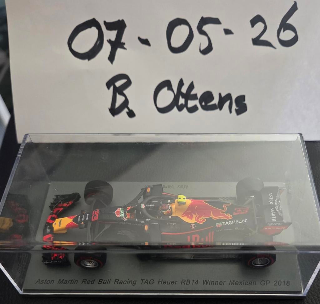 Red Bull Racing RB14 Max Verstappen Mexicaanse GP 2018, Ophalen of Verzenden, Zo goed als nieuw, Auto, Overige merken