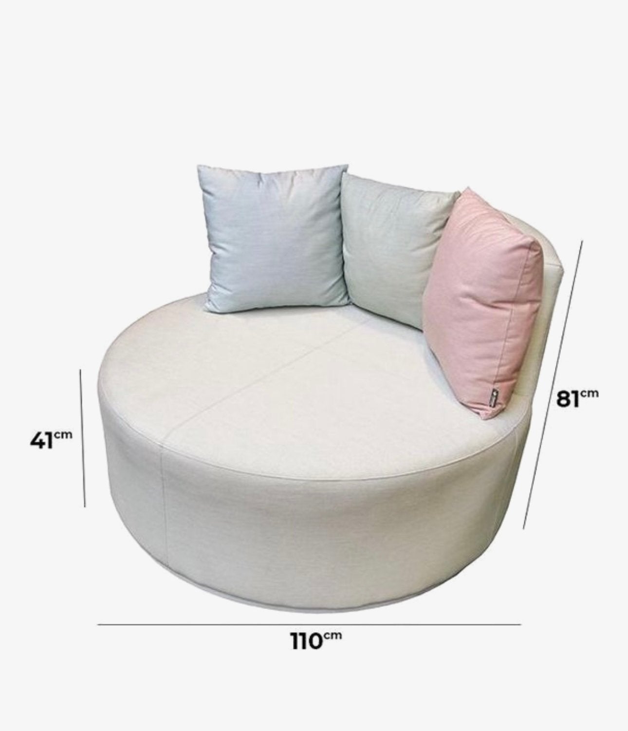 Sunbrella design bankjr rond geschikt voot buiten nieuw, Ophalen of Verzenden, Nieuw, Minder dan 150 cm