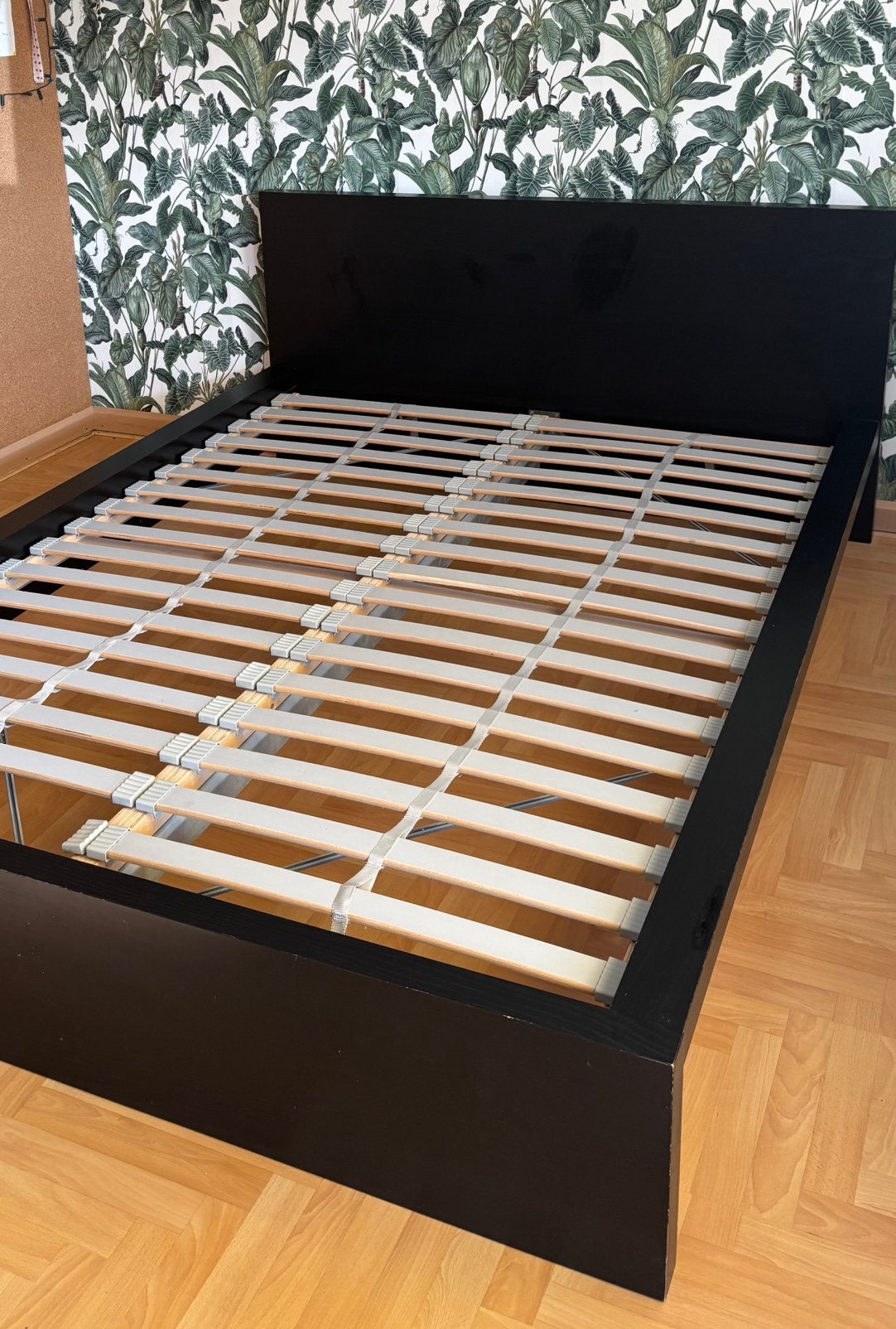Bed Ikea voor matras 140 x 200 cm, Ophalen, Zwart, Tweepersoons, 140 cm