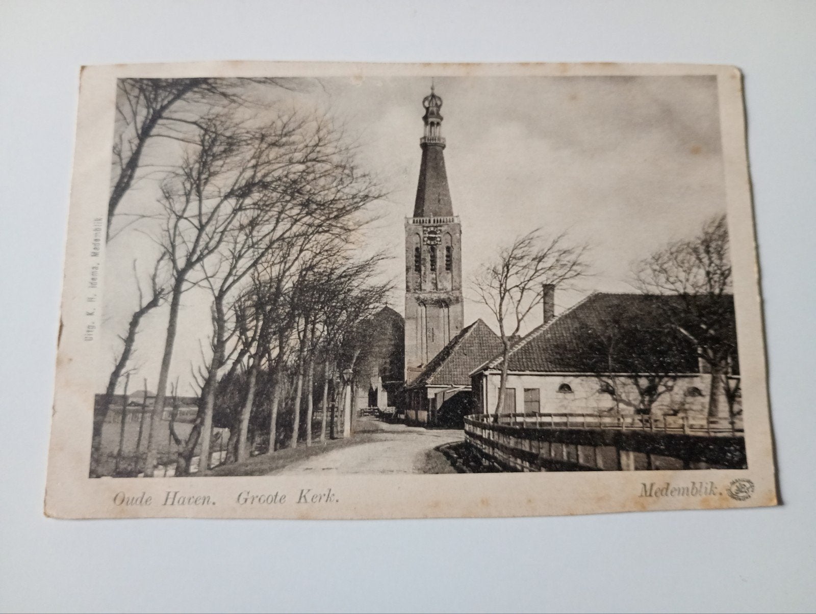 Medemblik Oude Haven Grote Kerk, Verzamelen, Ophalen of Verzenden, Voor 1920, Ongelopen, Noord-Holland