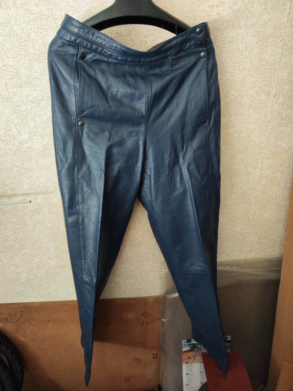 Parami Leren Broek - Donkerblauw, Kleding | Dames, Maat 38/40 (M), Parami, Blauw, Ophalen of Verzenden