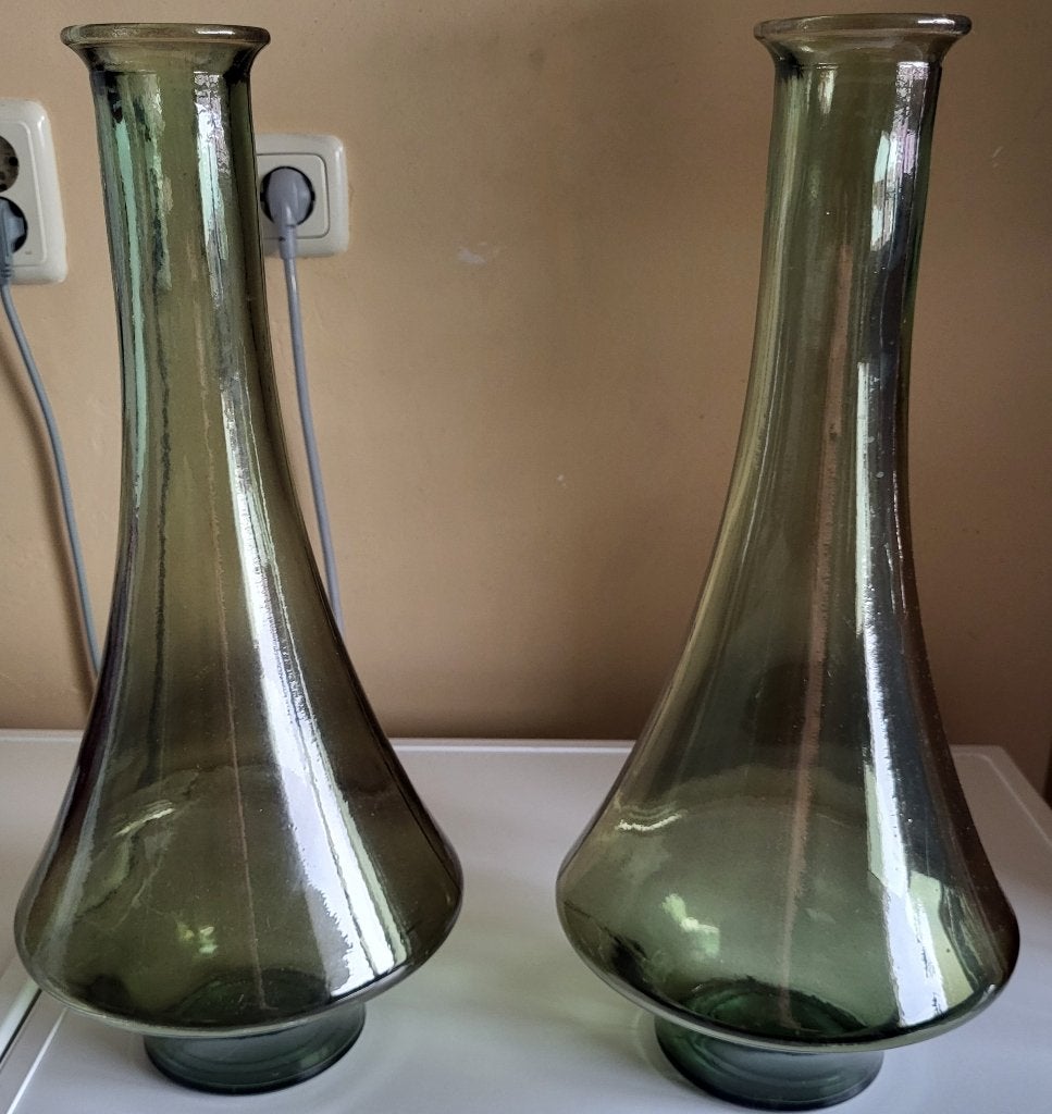 Vazen, Huis en Inrichting, Woonaccessoires | Vazen, Ophalen, Zo goed als nieuw, Groen, Glas