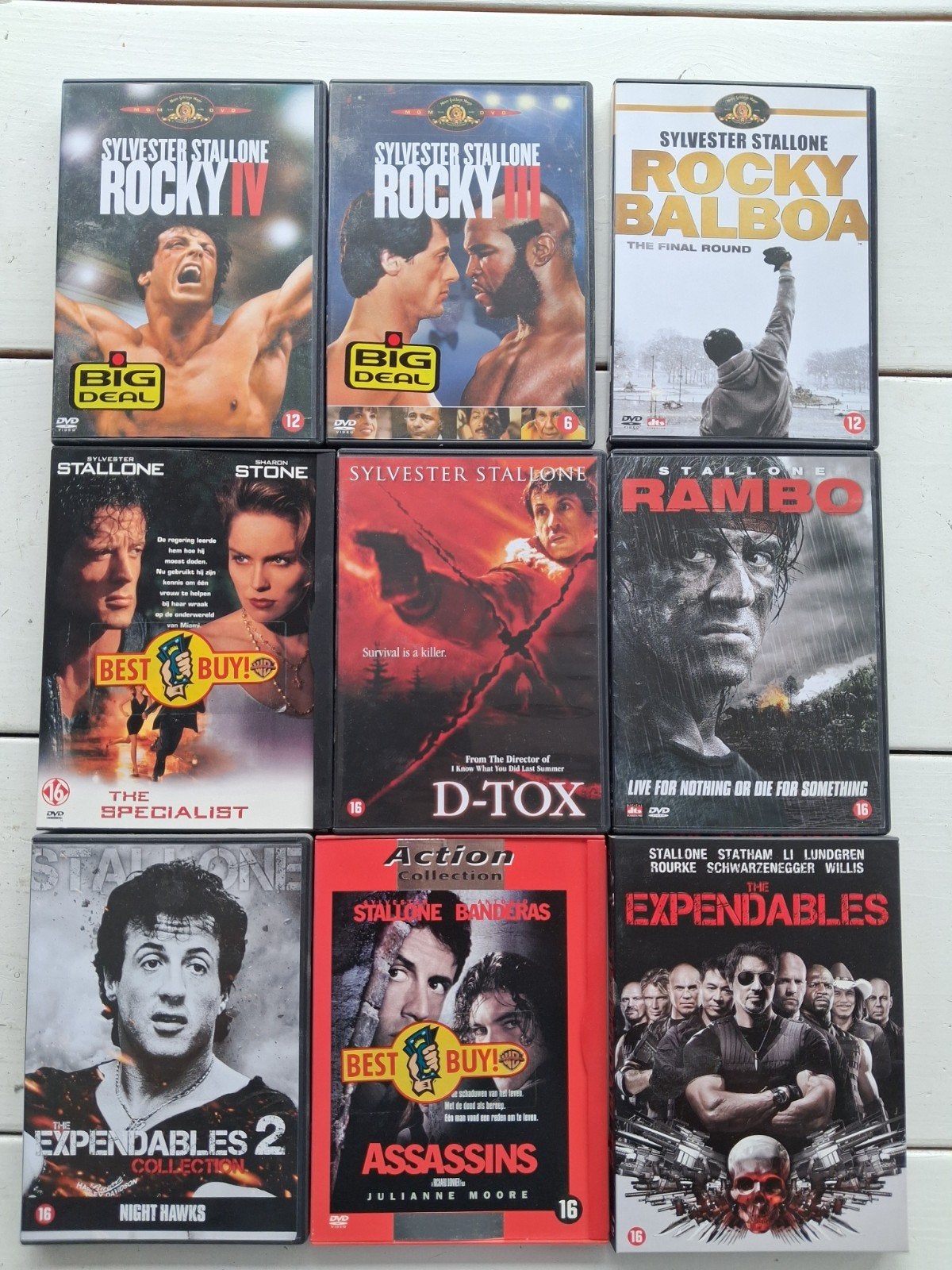 Sylvester Stallone DVD Collectie - 9 Films, Vanaf 16 jaar, Nederlands, Actie, Ophalen of Verzenden