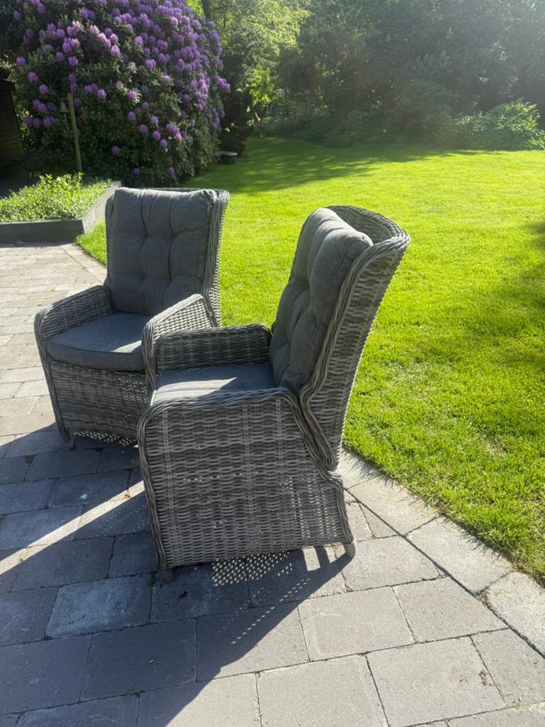 Verstelbare wicker tuinstoelen, Tuin en Terras, Tuinstoelen, Ophalen, Zo goed als nieuw, Wicker, Verstelbaar
