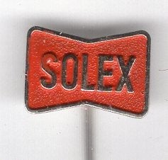 SOLEX rood op zilverkleurig bromfiets speldje ( G_182a), Verzamelen, Verzenden, Nieuw, Transport, Speldje of Pin