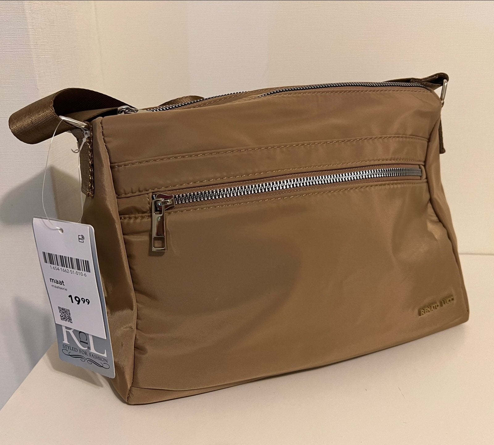 Stijlvolle schoudertas in beige - Renato Luzzi, Sieraden, Tassen en Uiterlijk, Ophalen of Verzenden, Nieuw, Beige, Schoudertasje