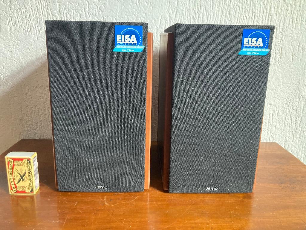 2 Jamo E 700 boekenkast boxjes kleine houtnerf speakers, Audio, Tv en Foto, Luidsprekers, Gebruikt, Ophalen of Verzenden, 120 watt of meer