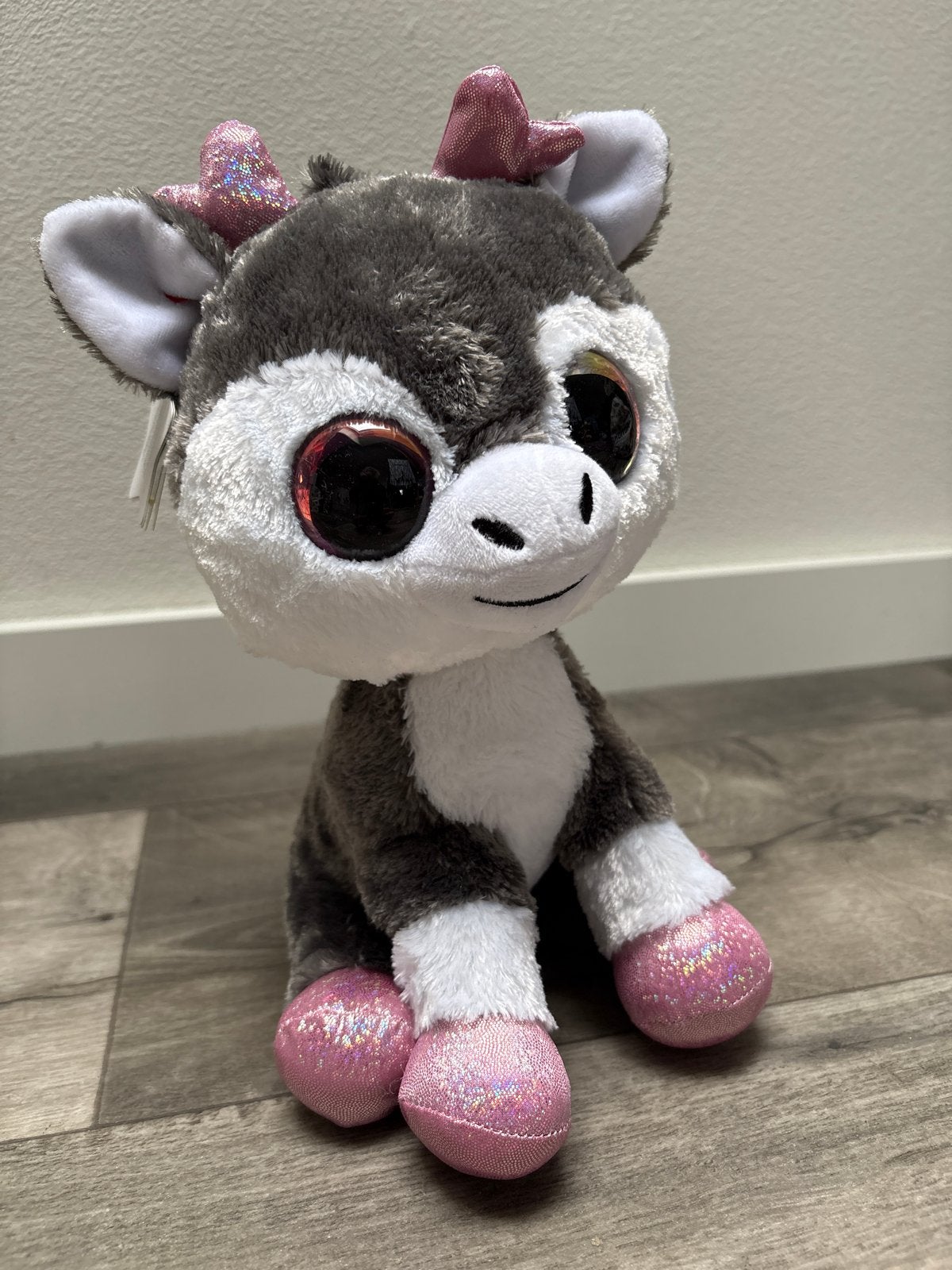 Lumo Stars rendier knuffel met grote ogen, Kinderen en Baby's, Overige merken, Overige karakters, Overige typen, Grijs