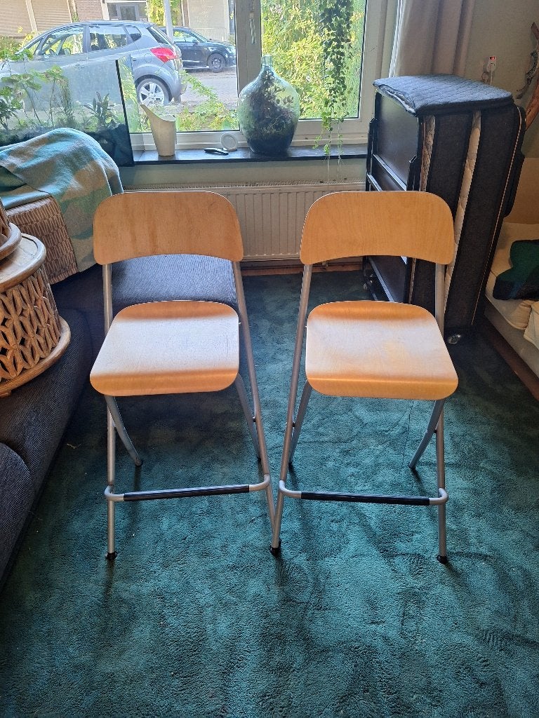 2 x ikea barkruk, Huis en Inrichting, Ophalen, Gebruikt, Hout, 90 cm of meer