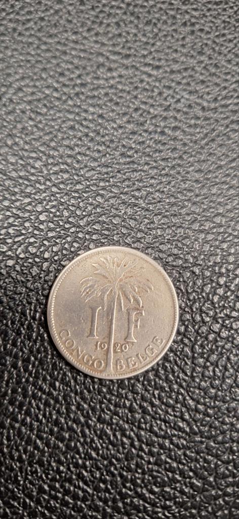 Belgisch congo 1 frank 1920, Ophalen of Verzenden, Overige landen