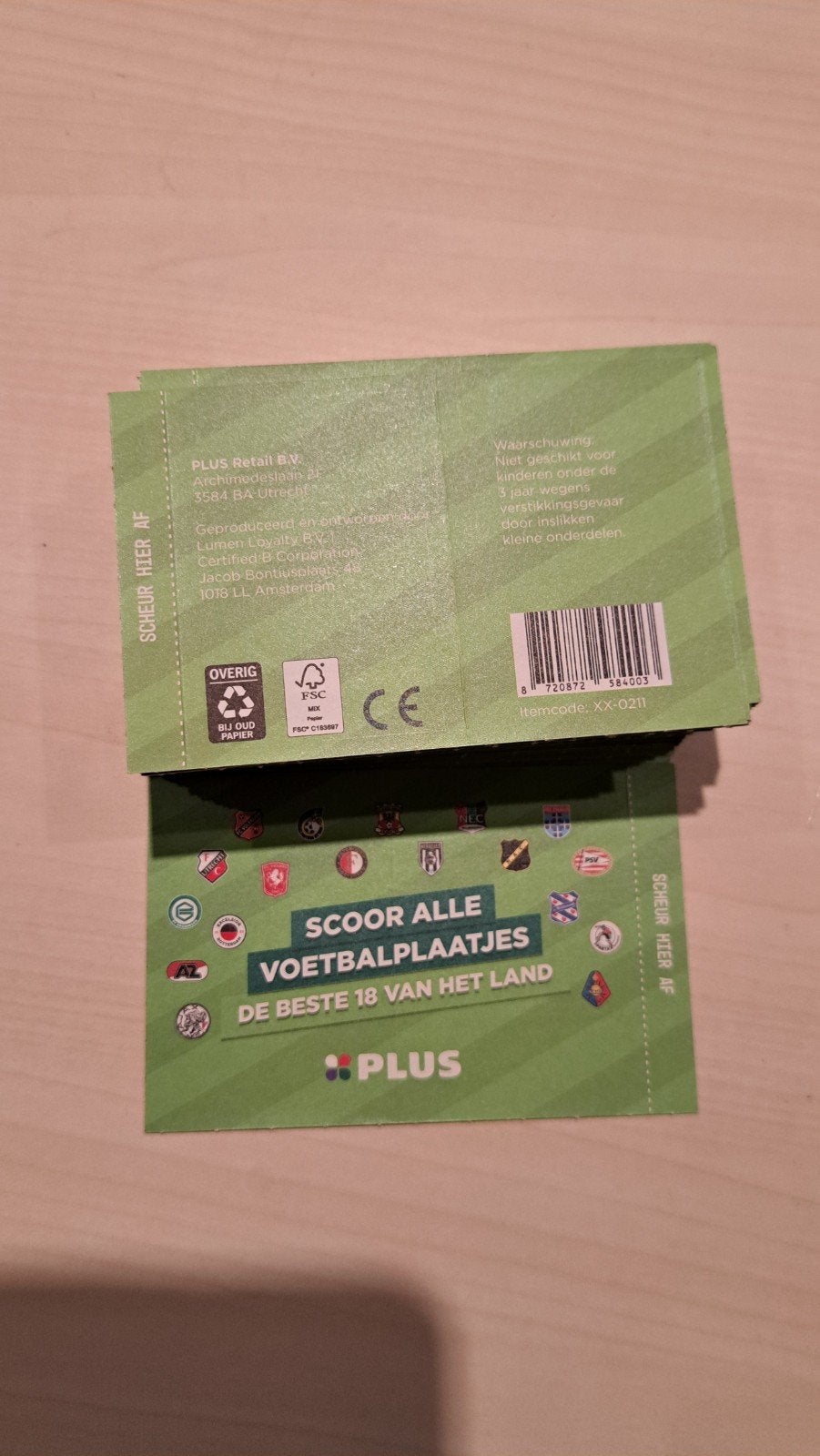 74 ongeopende voetbalplaatjes plus, Verzamelen, Plus, Ophalen of Verzenden