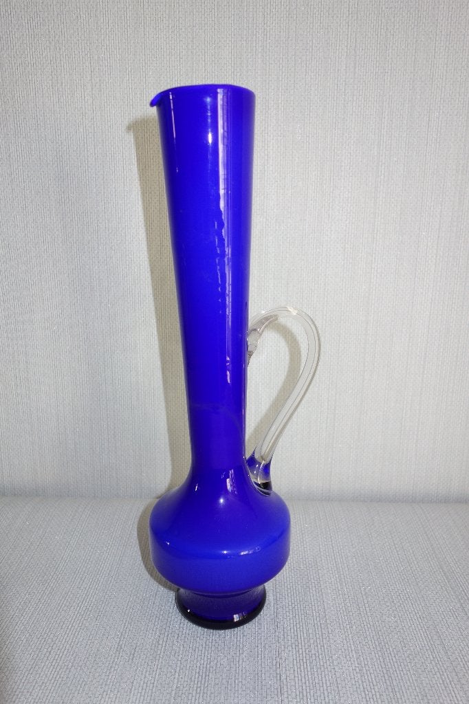 Glazen vaas blauw, Ophalen of Verzenden, Nieuw, Blauw, Glas