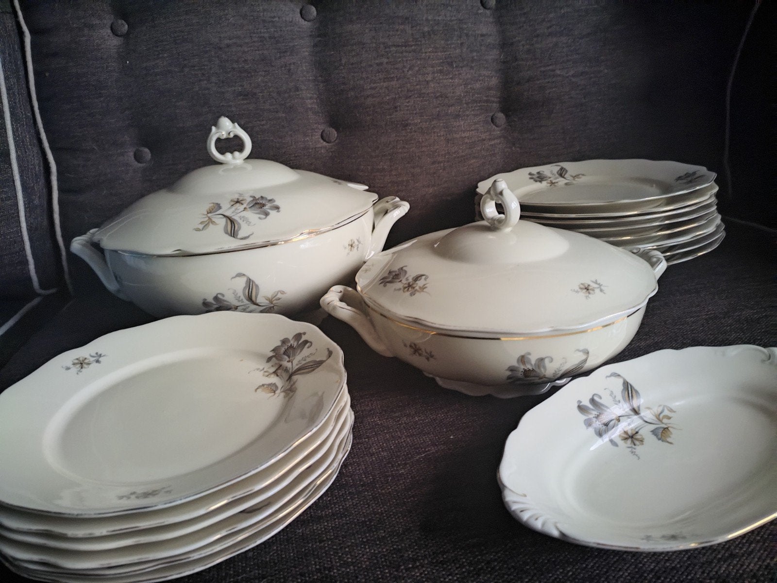 Art Deco diner servies 18-delig H&C Chodeau, Ophalen