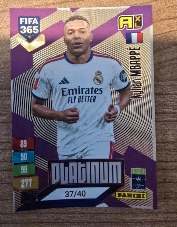 platinum panini fifa adrenalyn 2027 mbappe, Verzenden