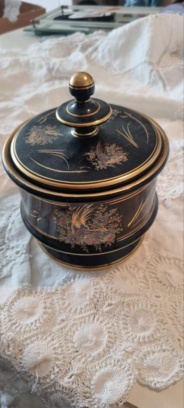 Handgemaakte doos van Feax Ceramics, Corfu, 24K goud, Ophalen of Verzenden