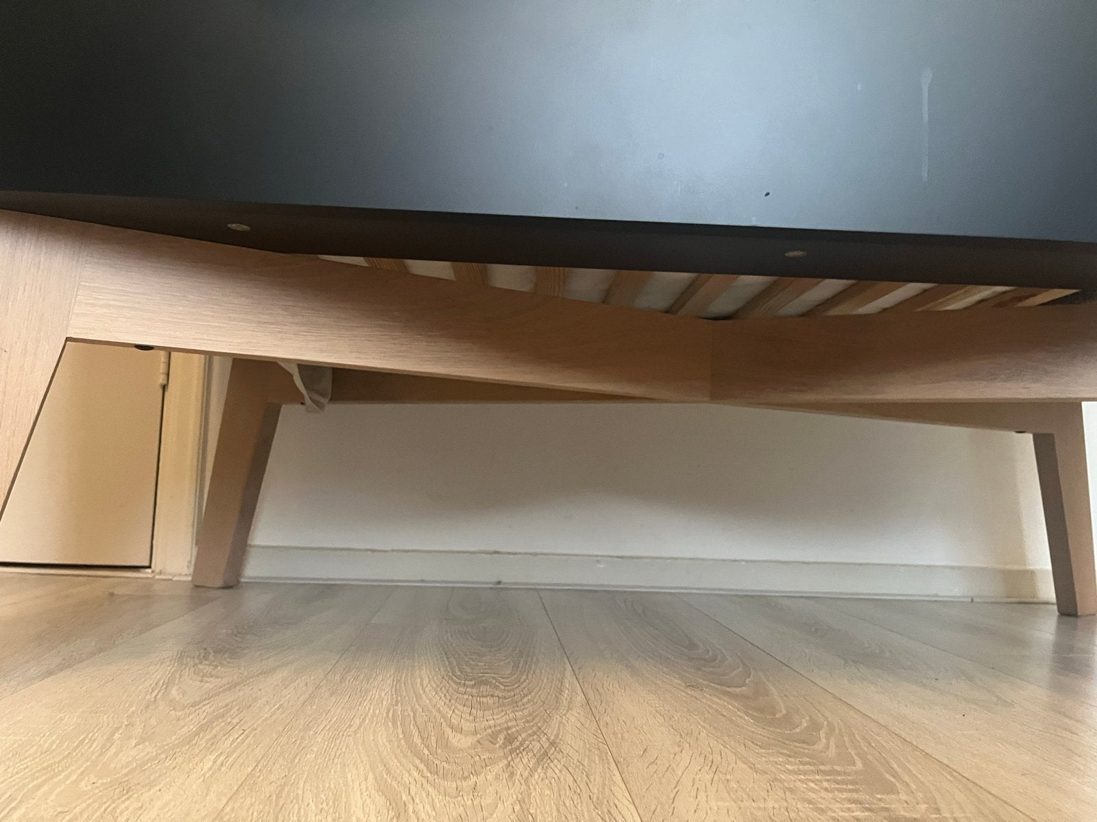 Kidsmill Sixties Babybed Zwart Mat / Naturel 60x120 cm, Ophalen, Zo goed als nieuw, Minder dan 140 cm, Matras