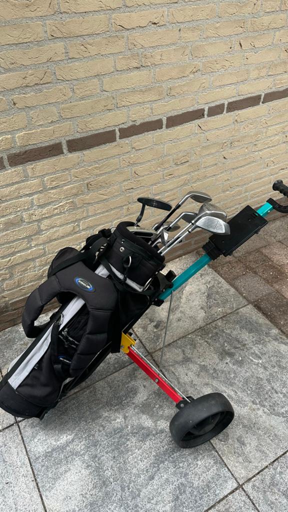 Complete Kinder Golfset met Trolley en Alle Clubs, Sport en Fitness, Golf, Ophalen of Verzenden, Gebruikt, Set, Overige merken