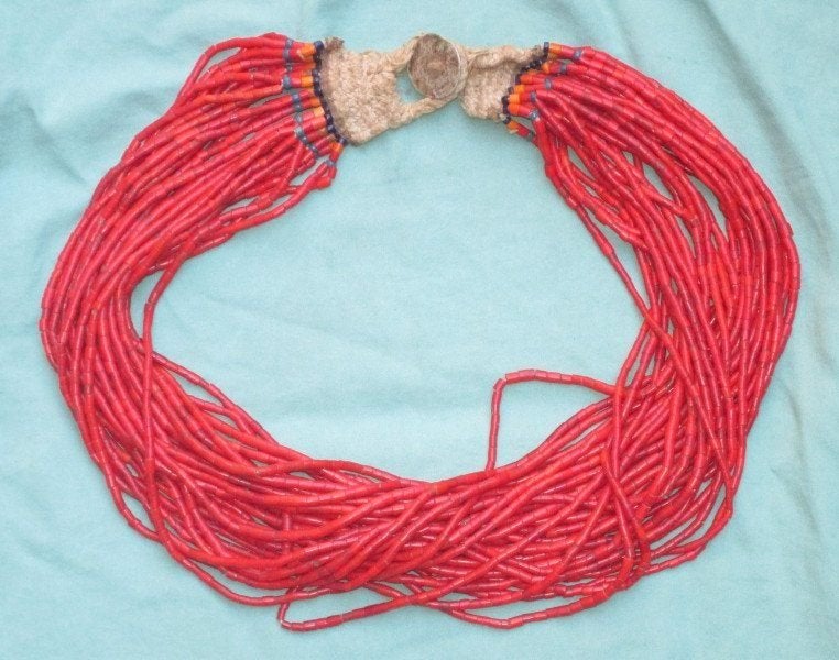 Old Naga necklace - oude Naga ketting - Tribal jewelry, Antiek en Kunst, Sieraad, India, Handgemaakt, Ophalen of Verzenden