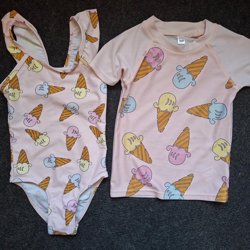 Badpak en UV-shirt, maat 86/92, Gebruikt, Badpak, Ophalen of Verzenden, UV-zwemkleding