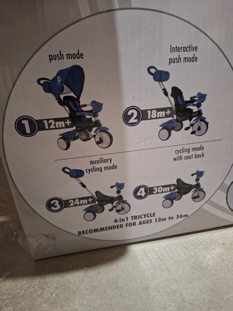 Q Play Comfort Premier Tricycle 4-in-1, Ophalen, Terugtraprem, Q Play, Verstelbare zitting