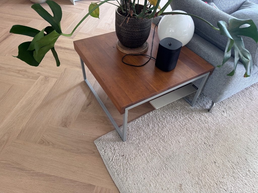 Kersen houten bijzet salon tafel kers hout 70 x 70 @KOOPJE@, Ophalen, 50 tot 100 cm, Vierkant, 50 tot 100 cm