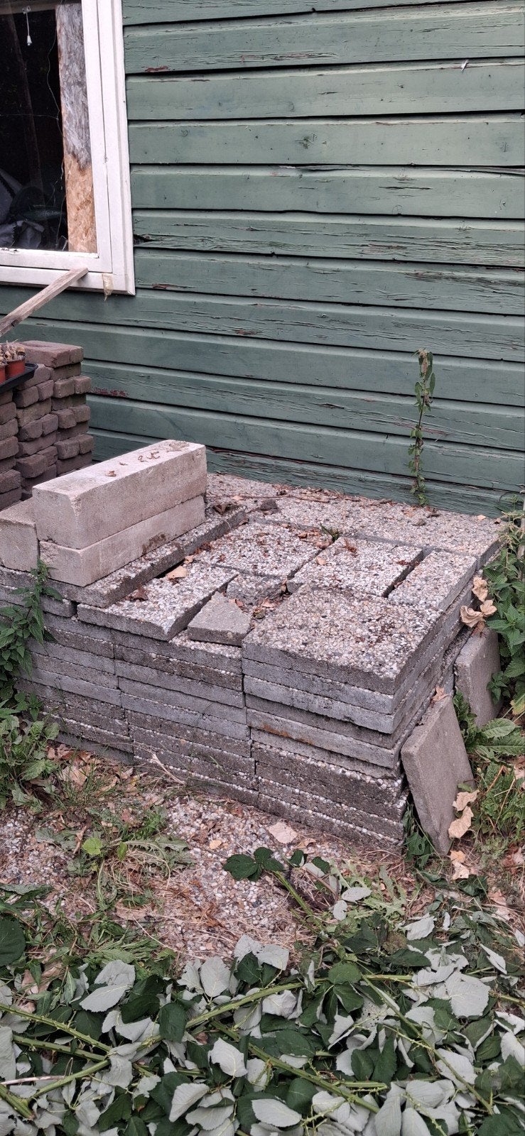 Gebruikte terrastegels met grind, ca. 14 m², Ophalen, Gebruikt, 10 m² of meer, Beton