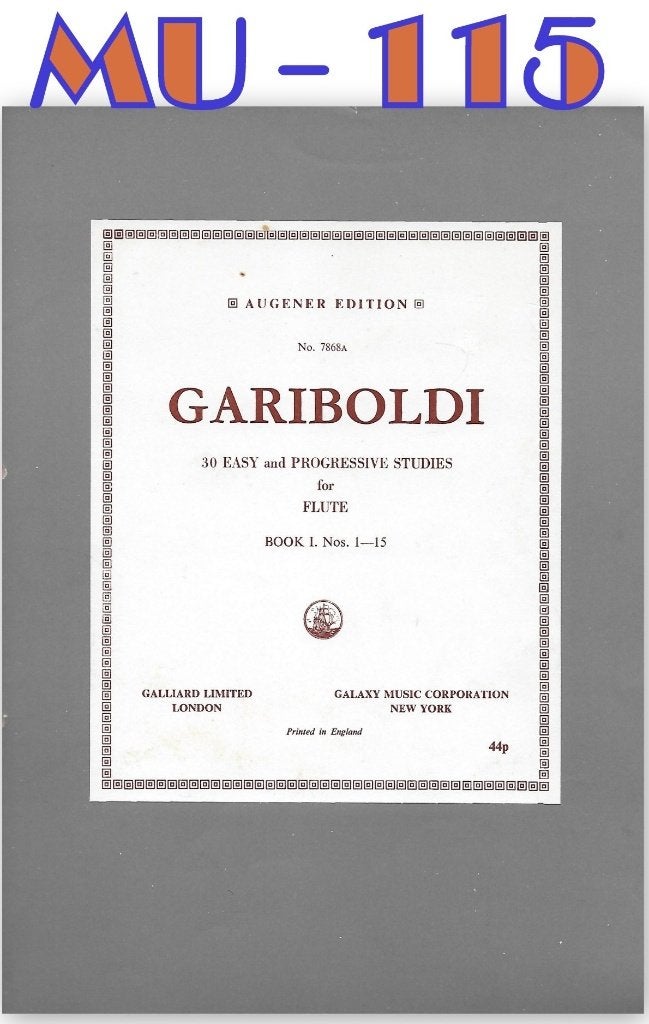 MU-115 Fluit bladmuziek Gariboldi, Gebruikt, Klassiek, Dwarsfluit of Piccolo, Ophalen of Verzenden