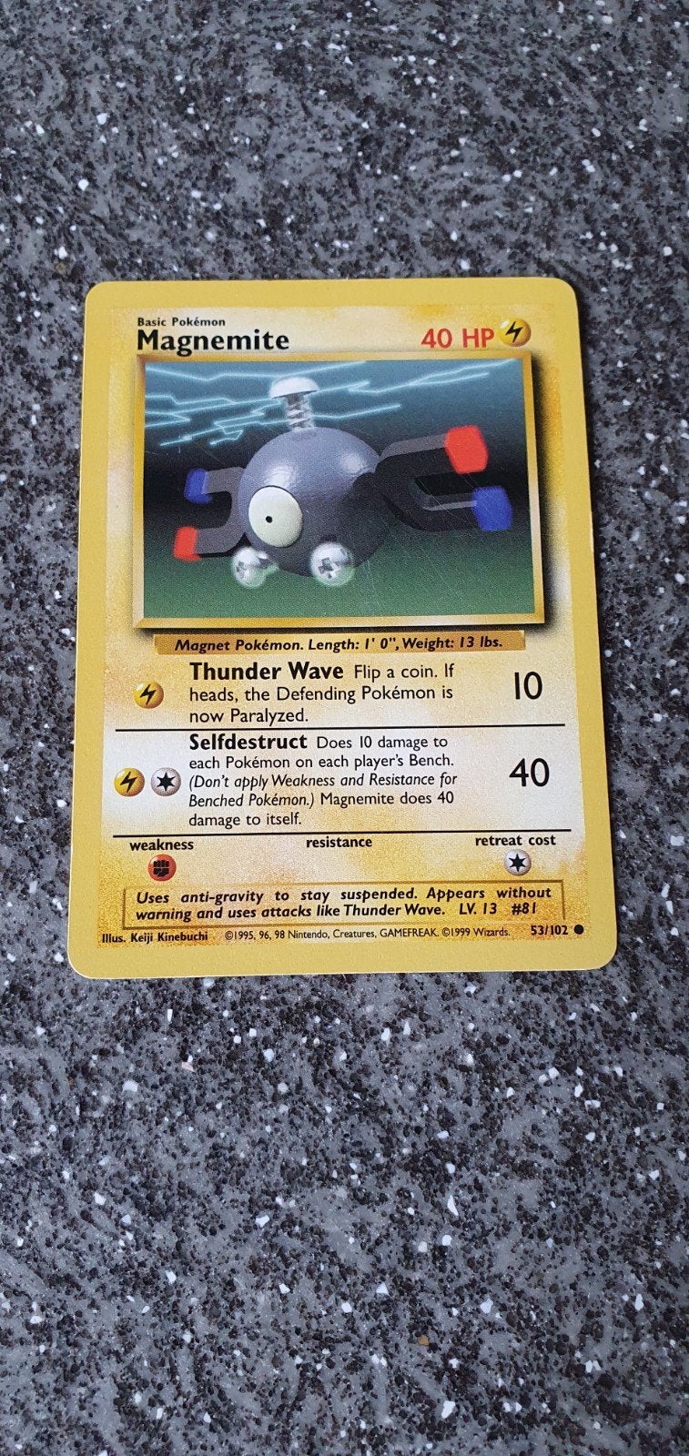 Pokémon Kaart - Magnemite 53/102 (Basis Pokémon, 40 HP), Ophalen of Verzenden