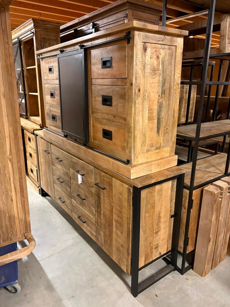 Dressoir mangohout, wandkast mango direct leverbaar!, Slim meubelen, Lindberghstraat 29, Nieuw, Ophalen of Verzenden