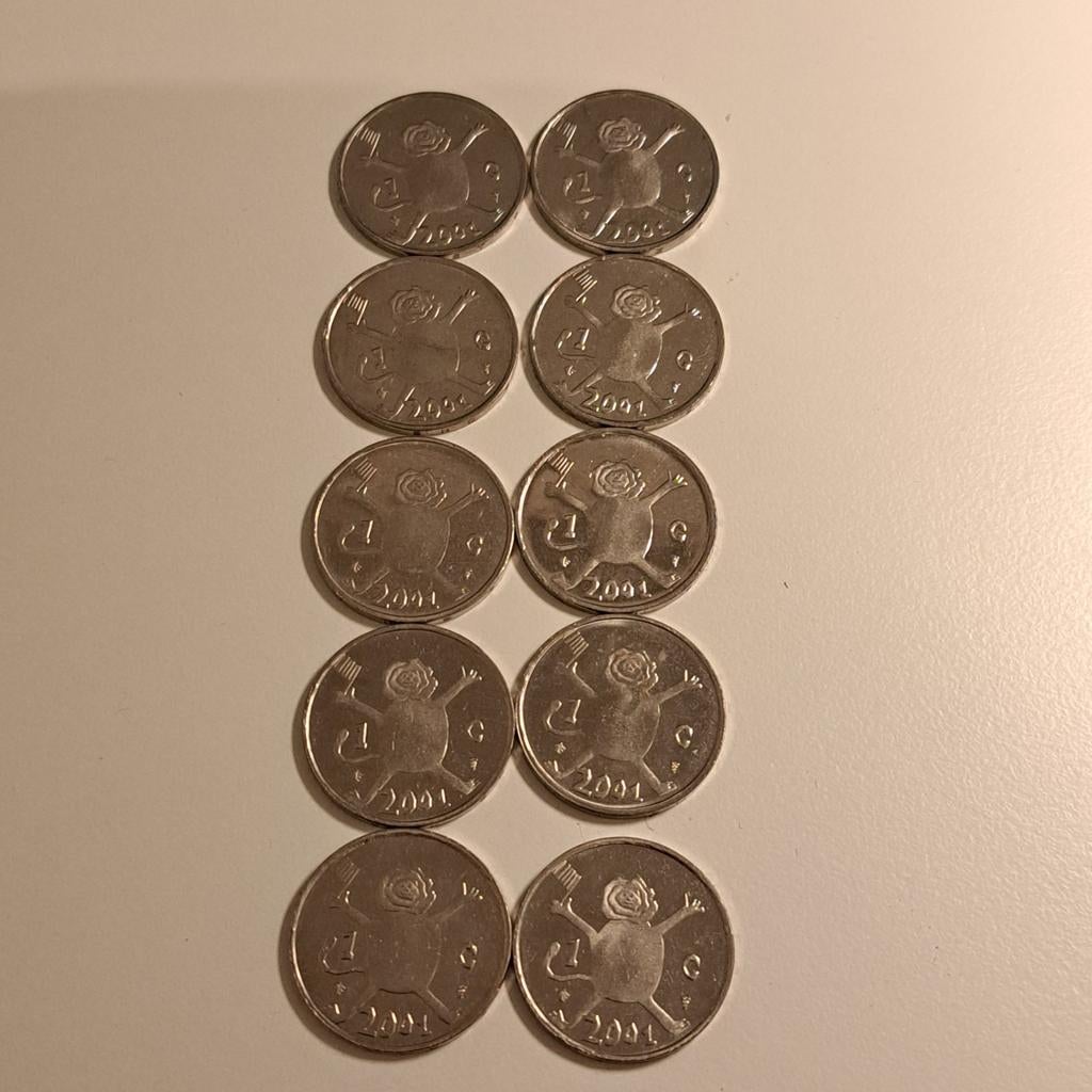 Laatste gulden 2001 met Loeki  (10 stuks), Ophalen of Verzenden, 1 gulden, Losse munt