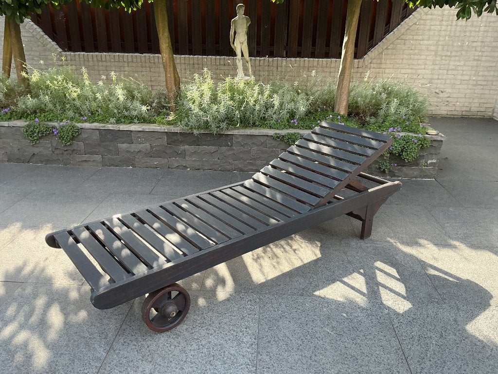 Houten Ligstoel, Ophalen, Gebruikt, Hout, Verrijdbaar