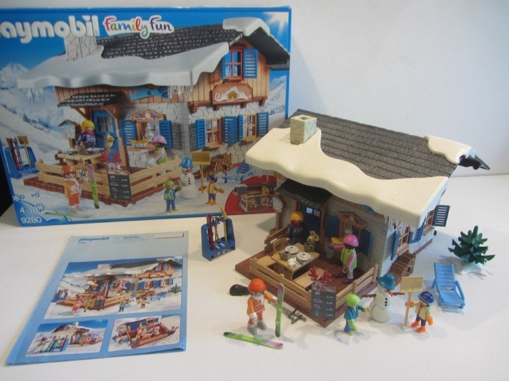 Playmobil Skihut 9280 met doos en handleiding, Ophalen of Verzenden, Zo goed als nieuw, Complete set