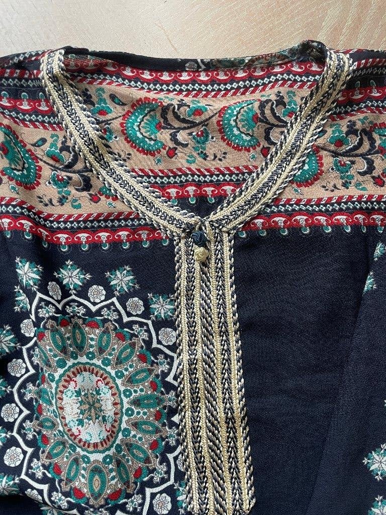 Kaftan Abaya Arabische lange jurk met lange mouwen, Maat 38/40 (M), Zwart, Nieuw, Ophalen of Verzenden