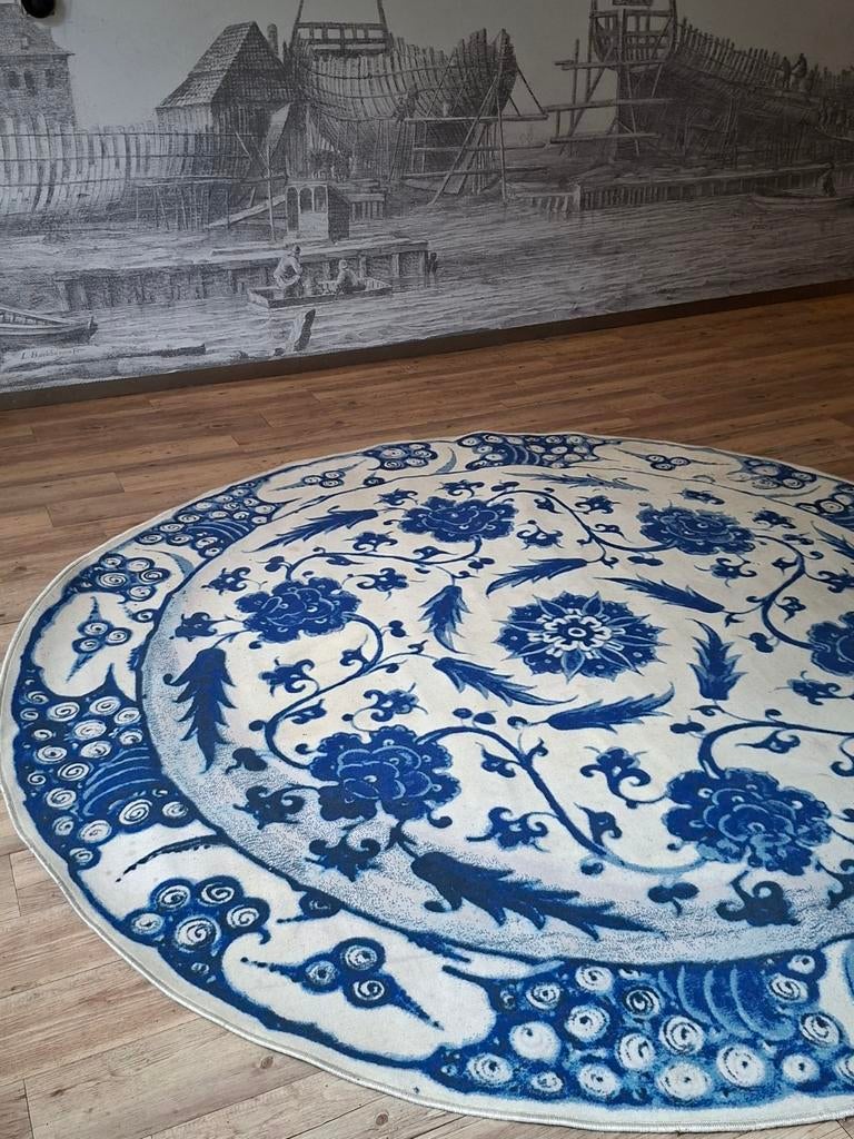 Delftsblauw vloerkleed Marcel Wanders (2015), Ophalen, Gebruikt, Blauw, 150 tot 200 cm