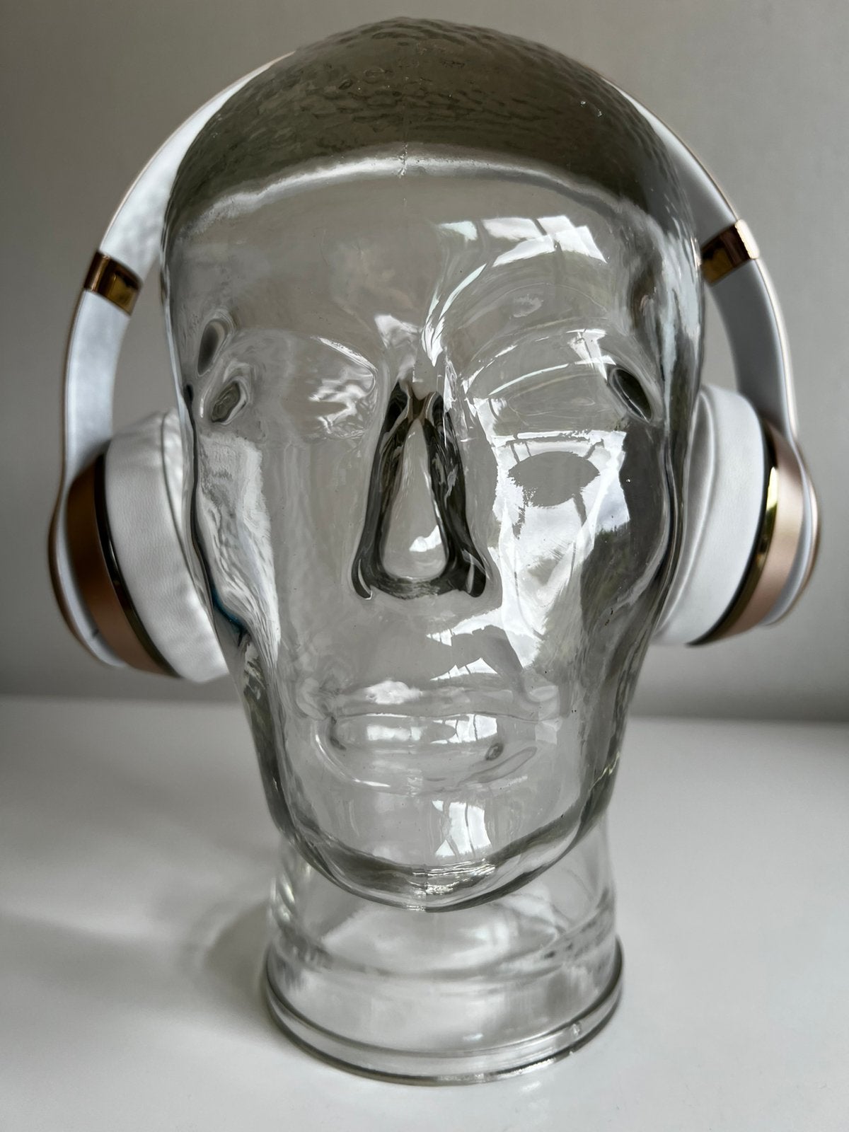 Vintage Glazen Kop Mannequin Koptelefoonhouder Display 70’s, Ophalen of Verzenden, Object, Glas