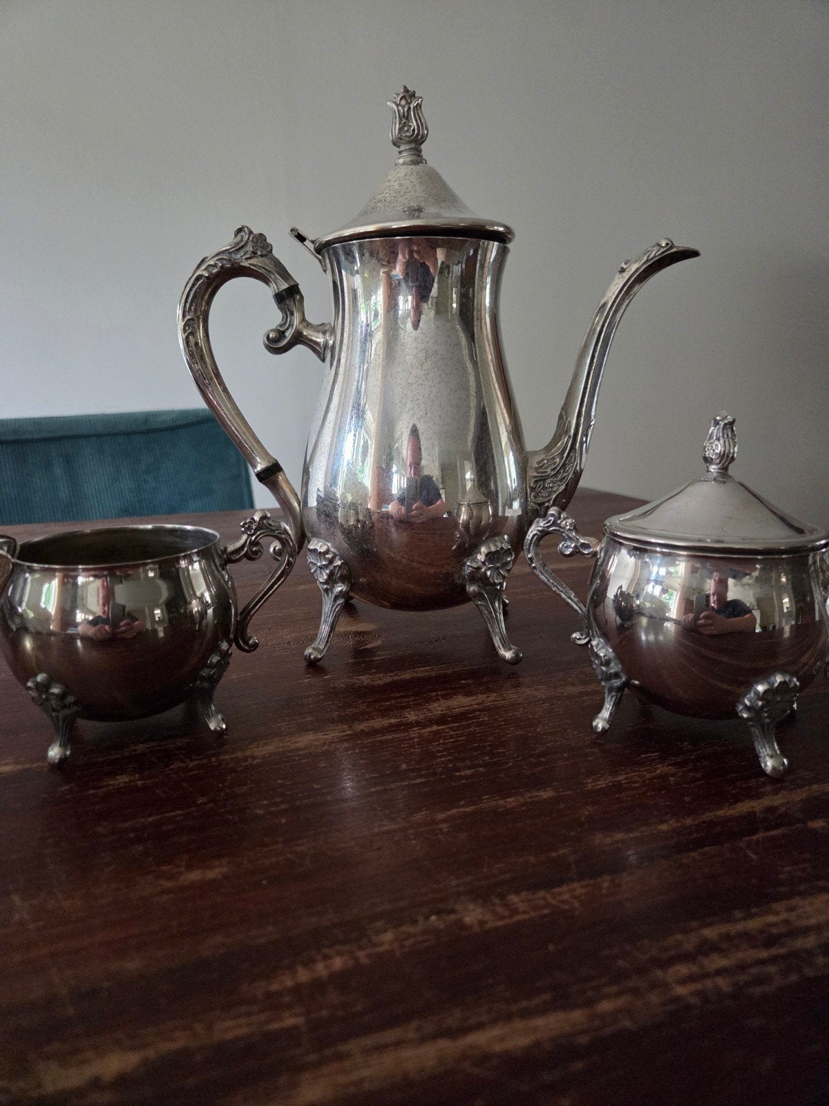 Vintage Leonard Silver theeservies (3-delig), Ophalen of Verzenden
