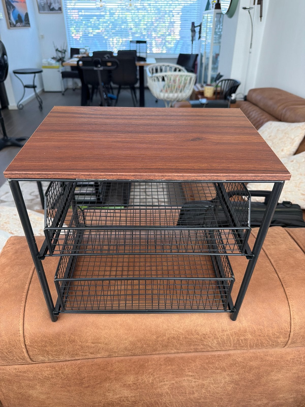 Handig bijzettafeltje met opberglades, Huis en Inrichting, Minder dan 45 cm, Minder dan 55 cm, Ophalen of Verzenden, Zo goed als nieuw